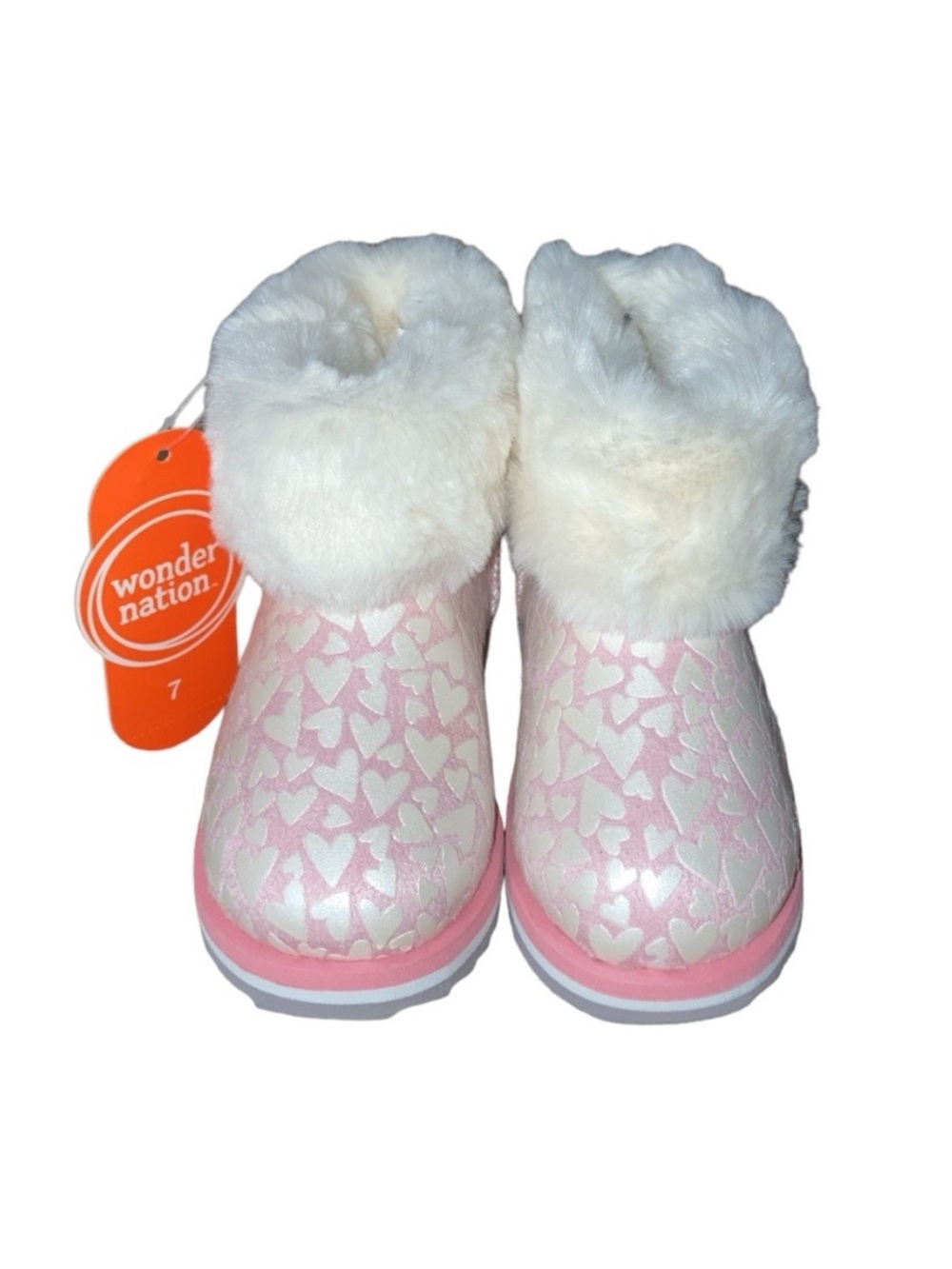 Wonder Nation Faux Shearling Heart Design Boots